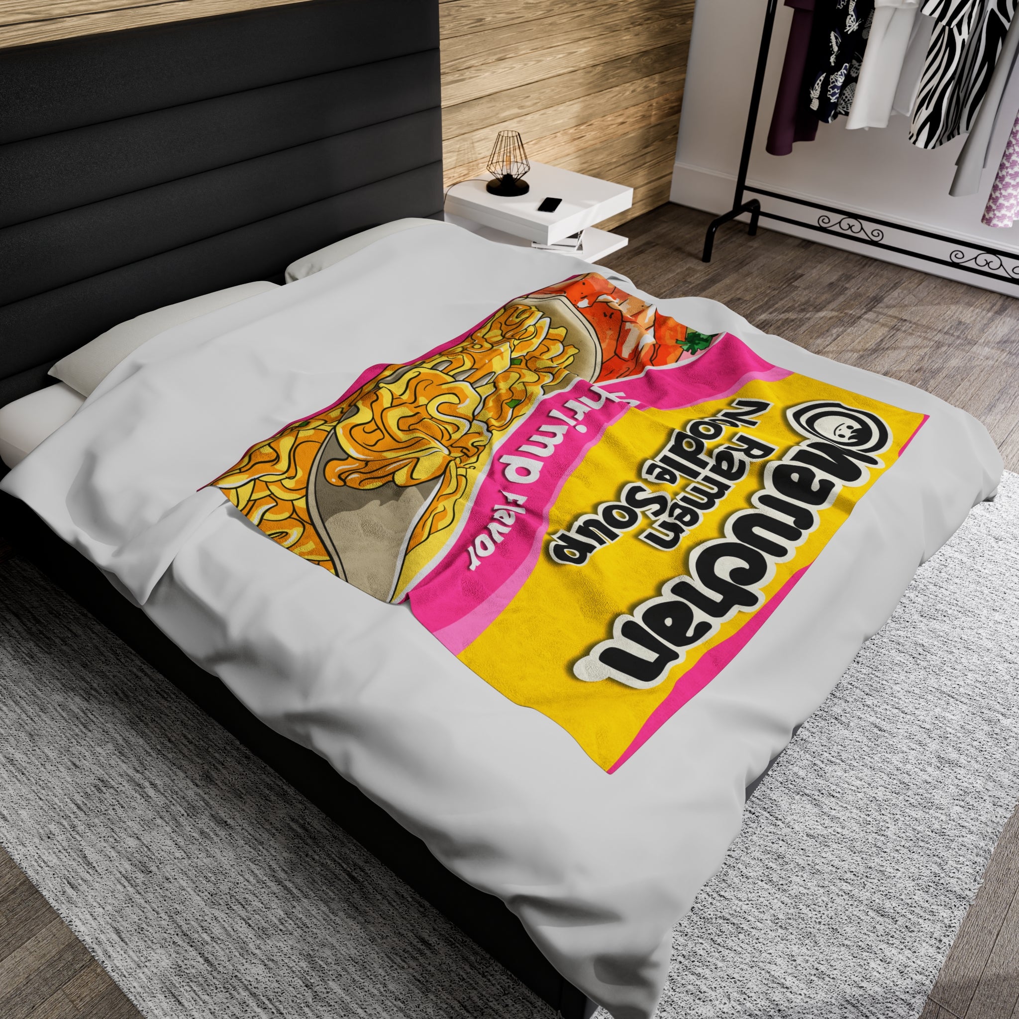 Ramen Shrimp Soft Blanket