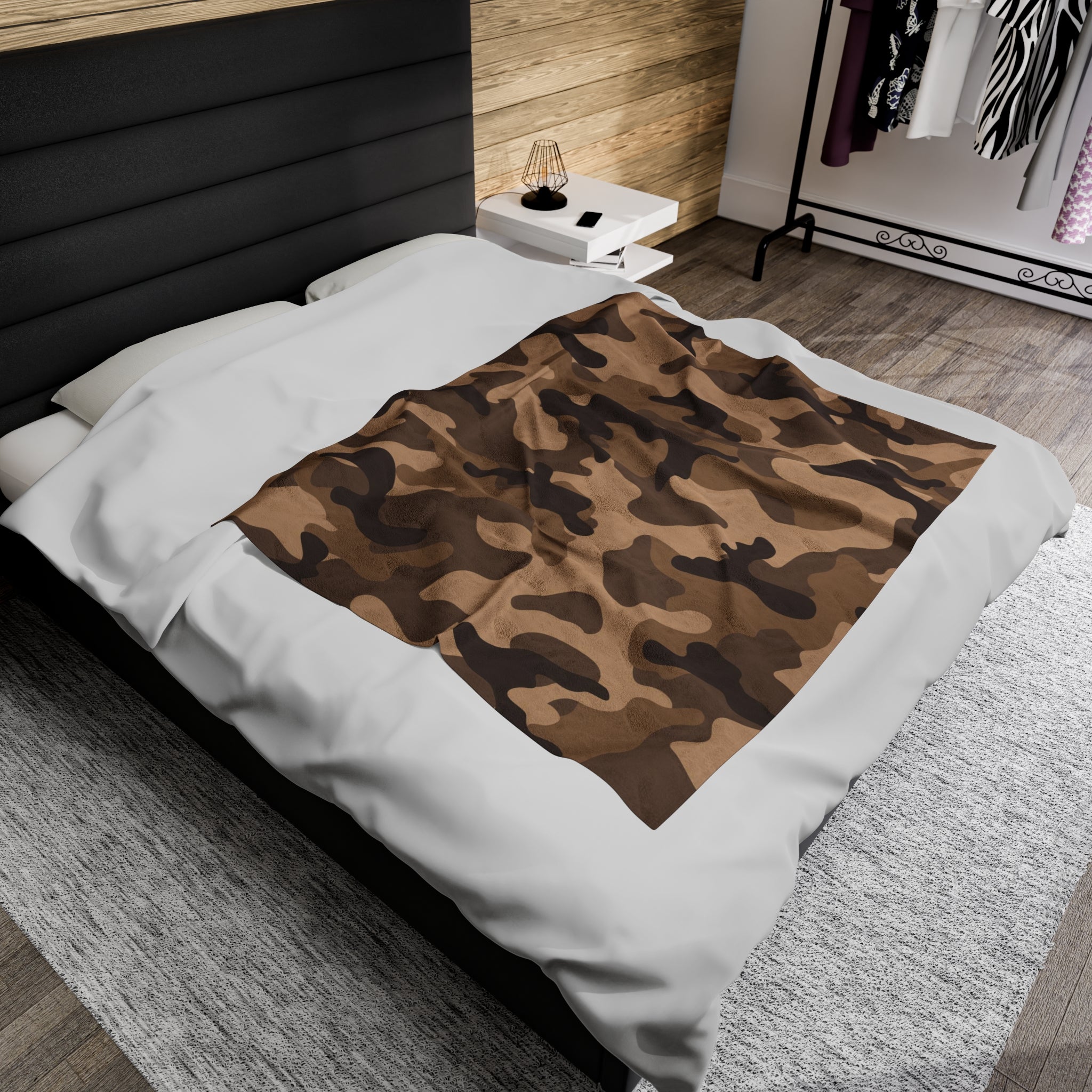 Brown Camo Themed Soft Blanket