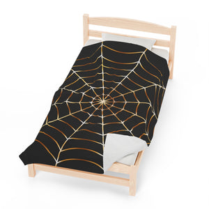 Spiderweb Themed Velveteen Soft Blanket