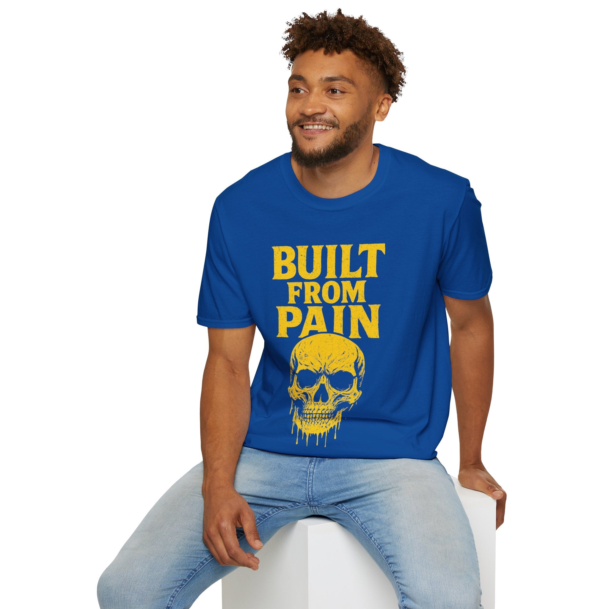 Graphic Tee Shirt with 'Built with Pain' Design
