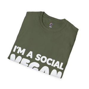 I'm a social vegan I avoid meet Anti-Social T-Shirt