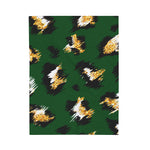 Green and Gold Print Soft Blanket