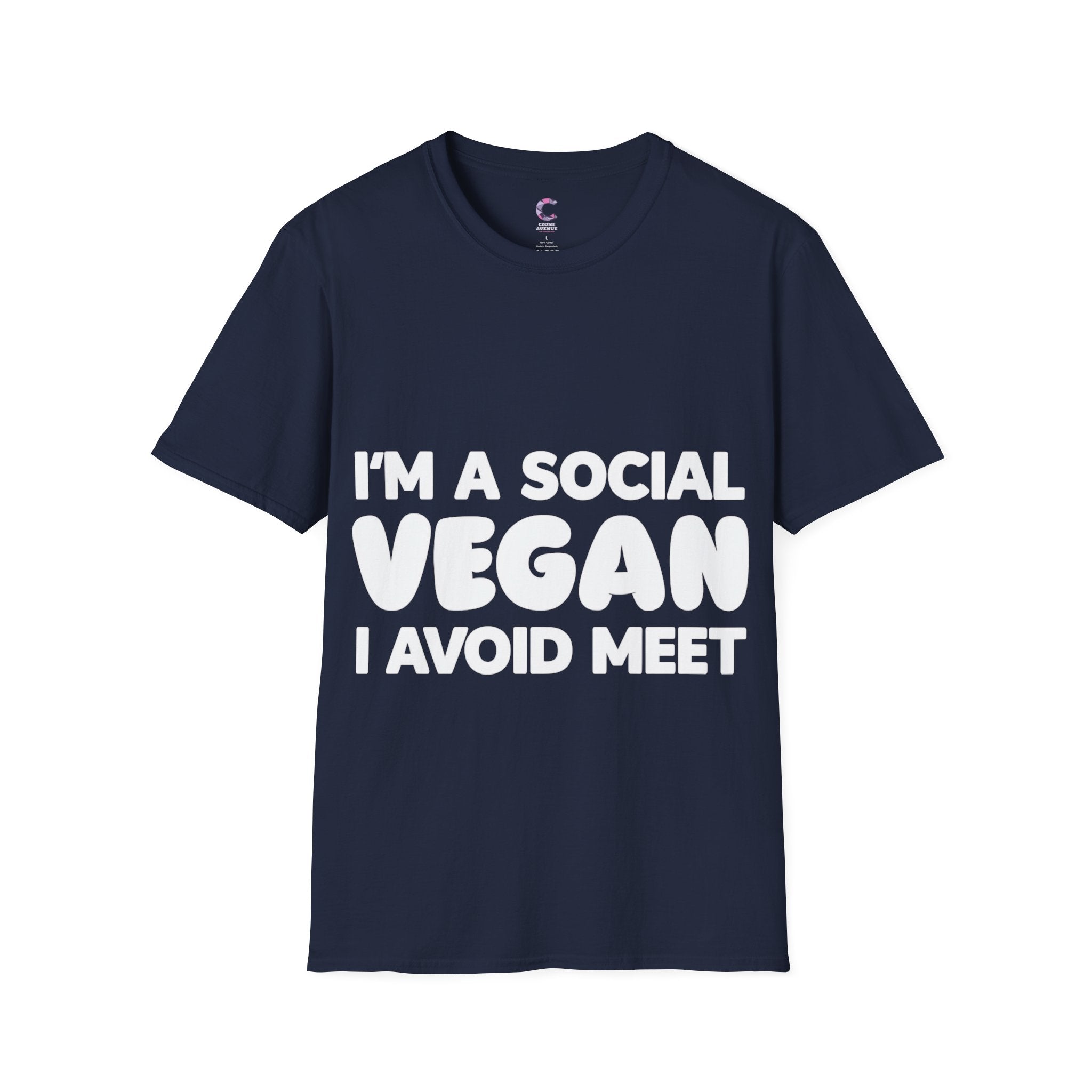 I'm a social vegan I avoid meet Anti-Social T-Shirt