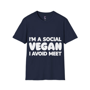 I'm a social vegan I avoid meet Anti-Social T-Shirt