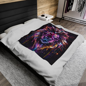 Neon Lion Soft Blanket