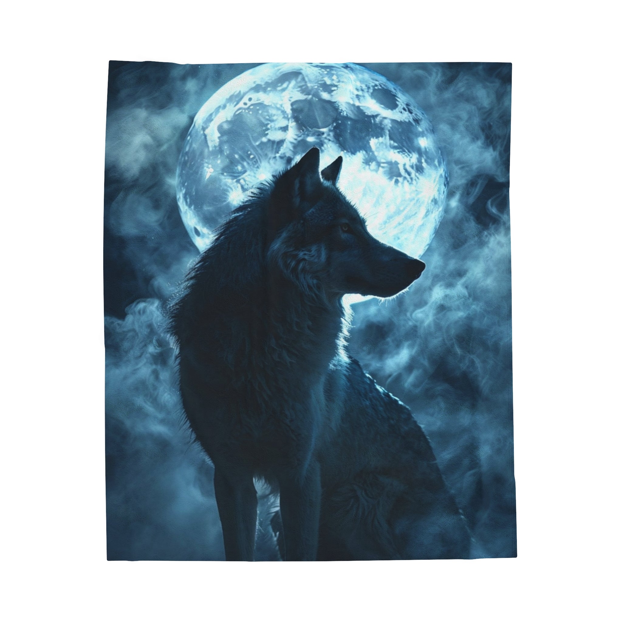 The Wolf & Full Moon Soft Blanket