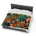 Flowers and Vines Velveteen Soft Blanket