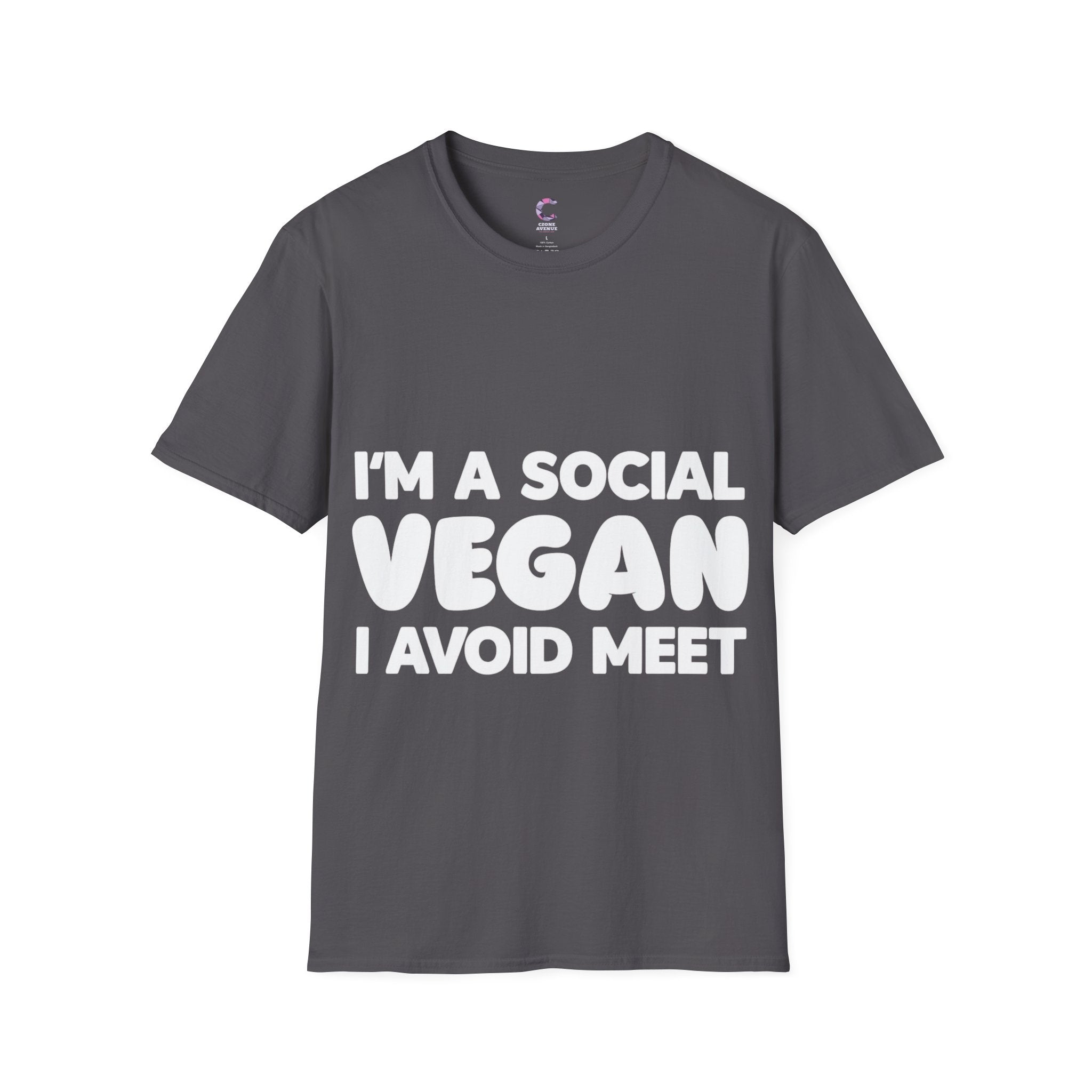 I'm a social vegan I avoid meet Anti-Social T-Shirt