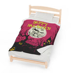 Happy Halloween Themed Velveteen Soft Blanket