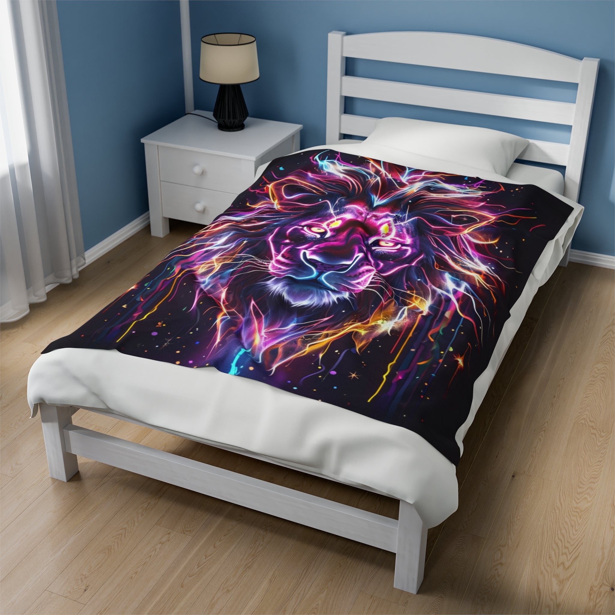 Neon Lion Soft Blanket