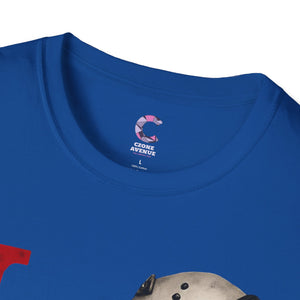 Halloween Horror Unisex T-Shirt with Dripping Blood and Hockey Mask Design