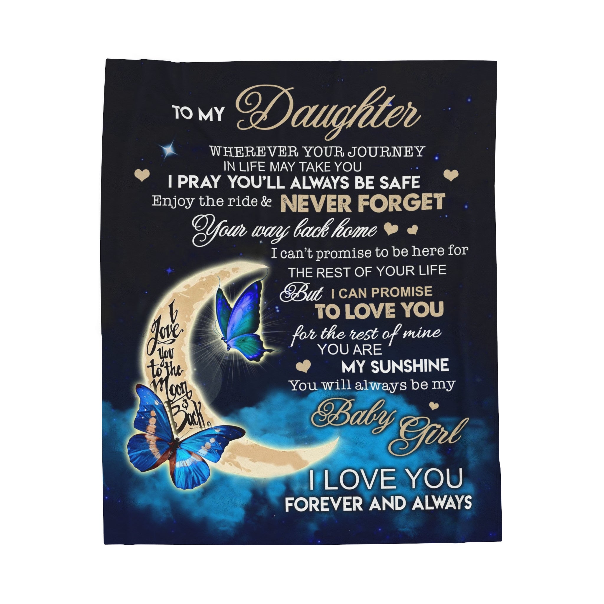 To My Daughter Soft Blanket Throw