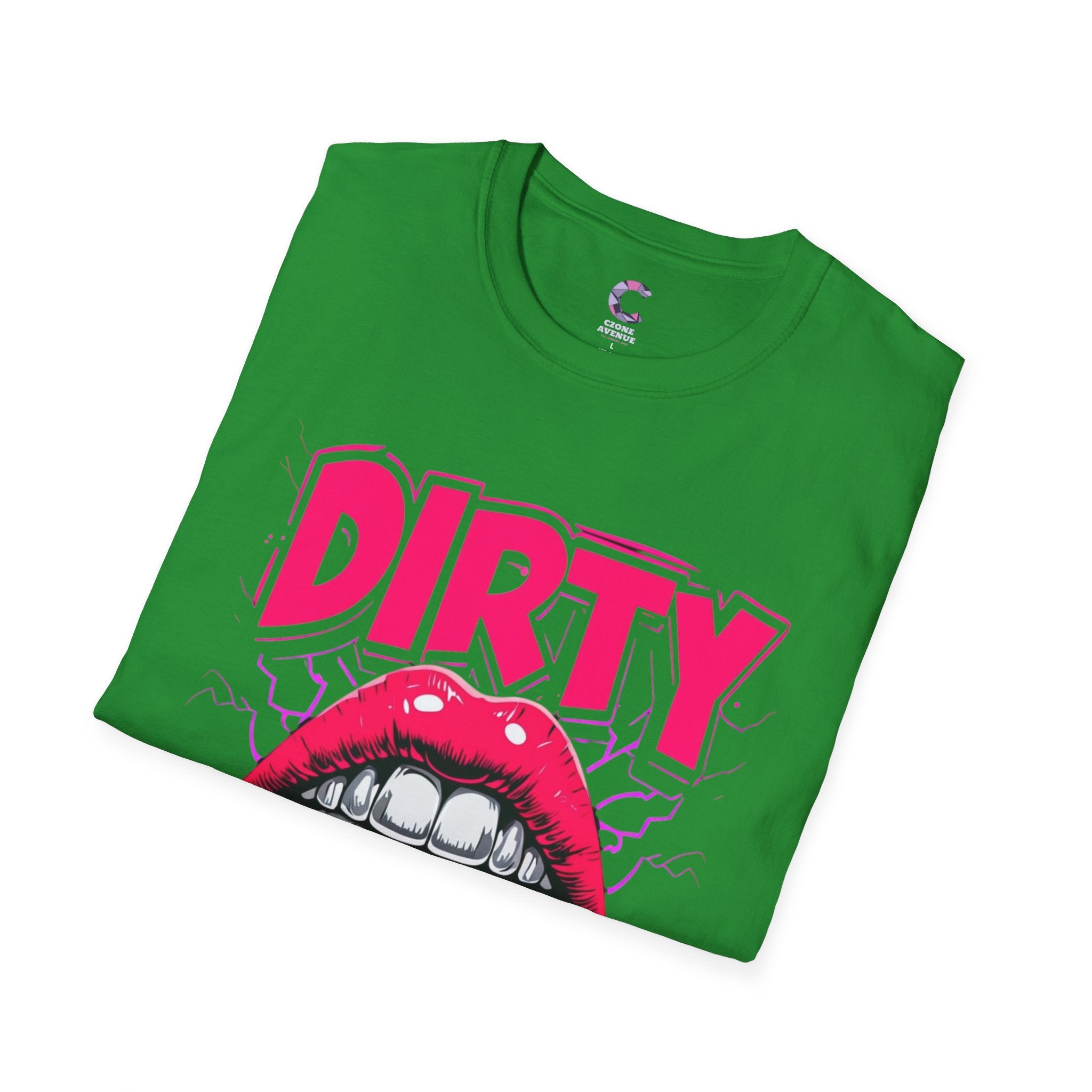 Dirty Money Theme Unisex T-Shirt with Lips Holding Money Design