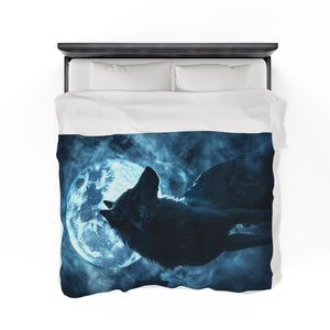 The Wolf & Full Moon Soft Blanket