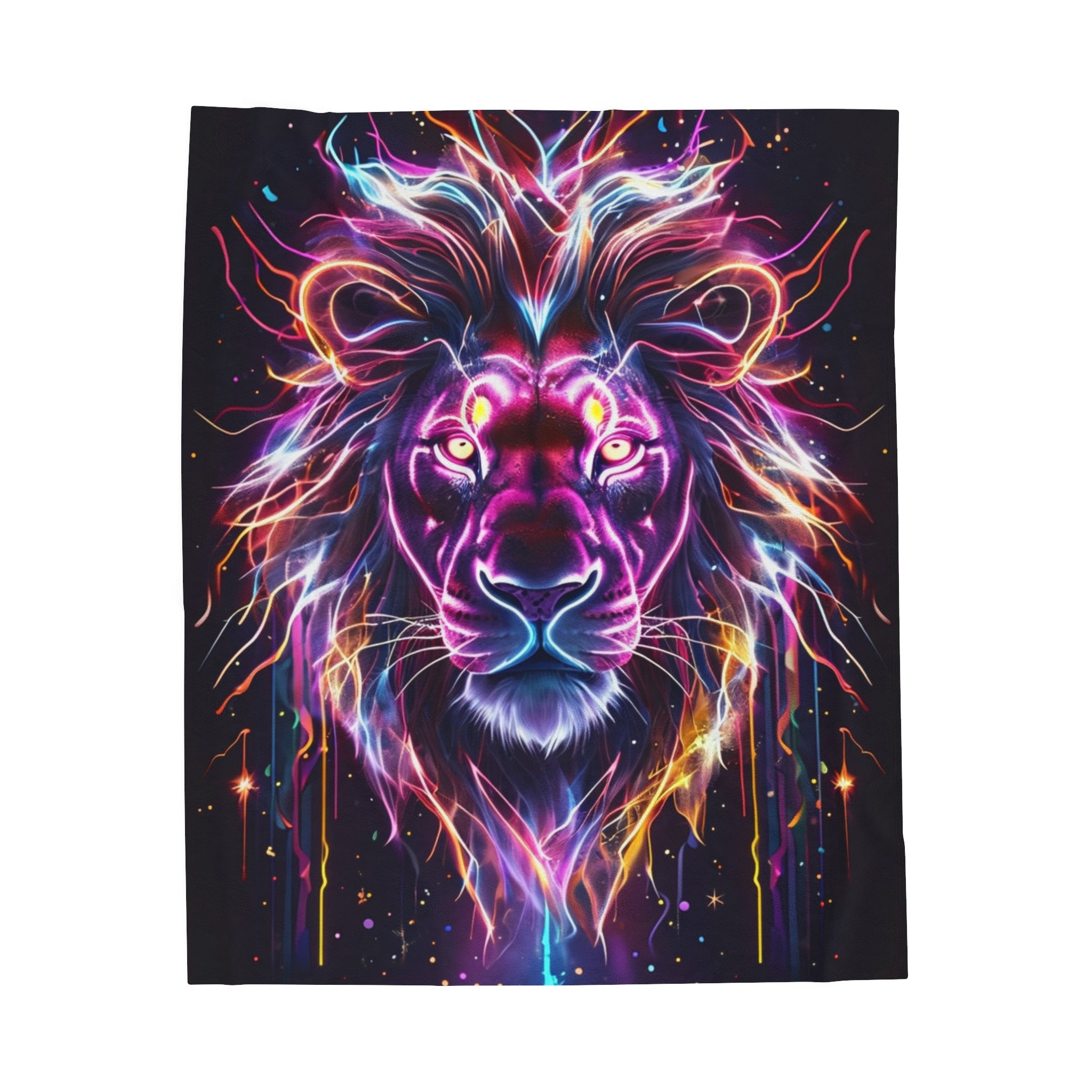 Neon Lion Soft Blanket