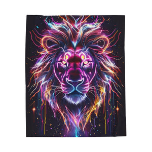 Neon Lion Soft Blanket