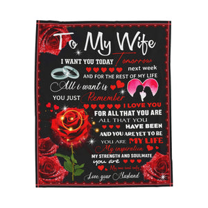 To My Wife Soft Blanket Throw