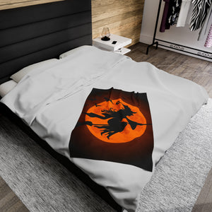 Witch on a broom soft Blanket