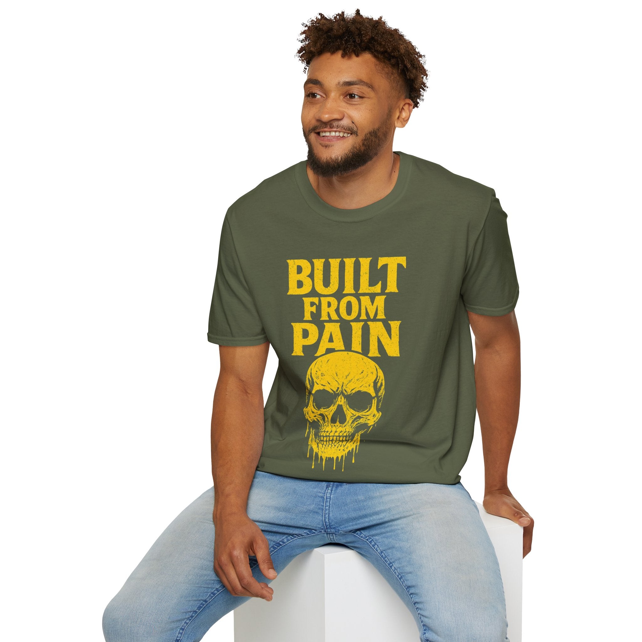 Graphic Tee Shirt with 'Built with Pain' Design