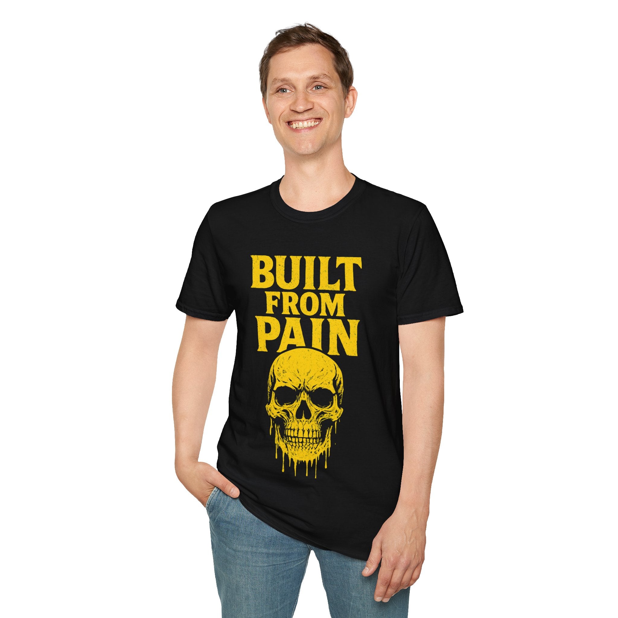Graphic Tee Shirt with 'Built with Pain' Design