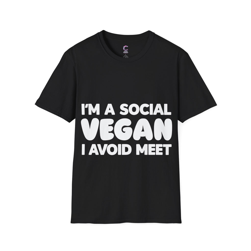 I'm a social vegan I avoid meet Anti-Social T-Shirt
