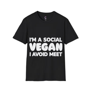 I'm a social vegan I avoid meet Anti-Social T-Shirt