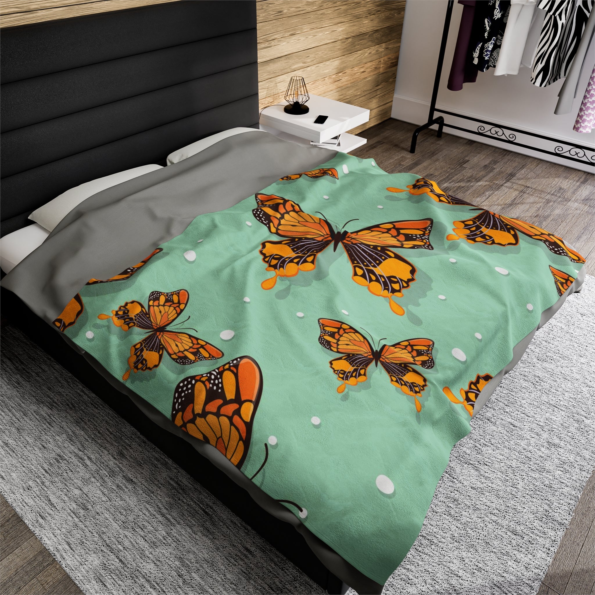 Flying Butterflies Velveteen Soft Blanket