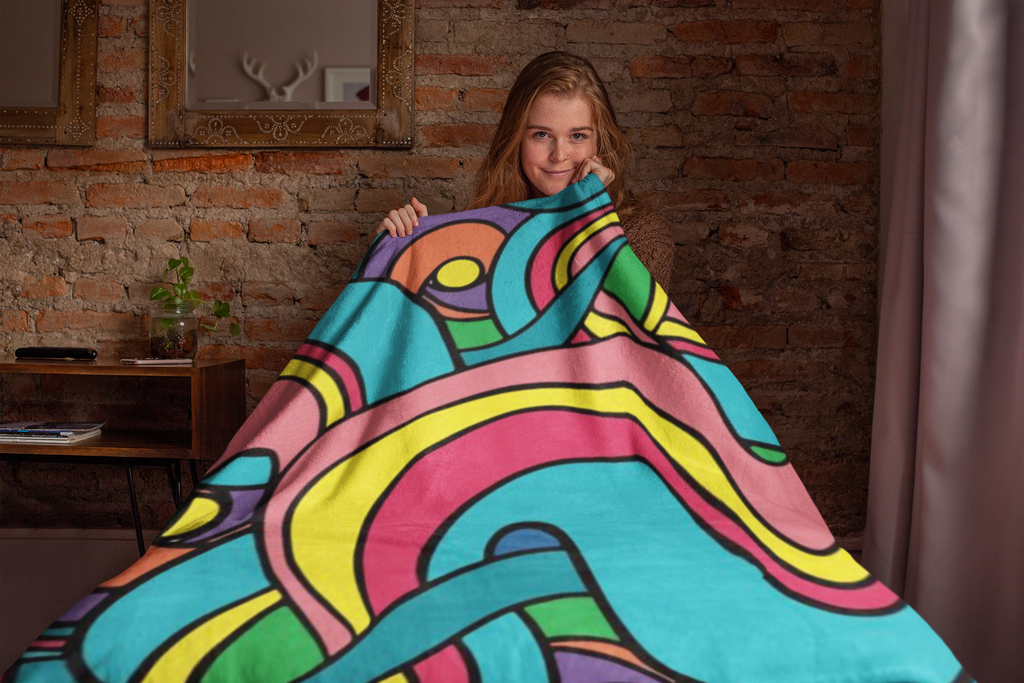 Colorful Pattern Velveteen Soft Blanket