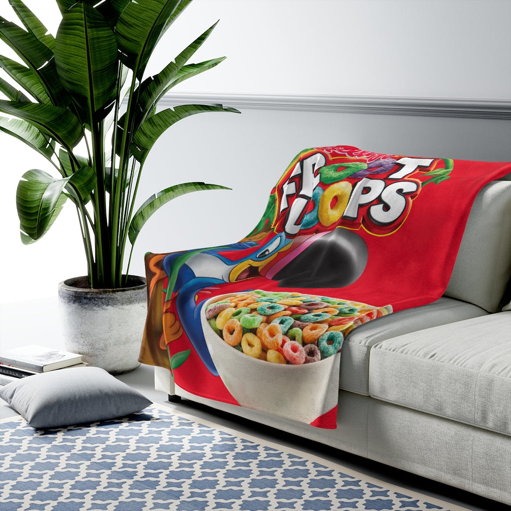 Froot Loops Themed Cereal Blanket Throw