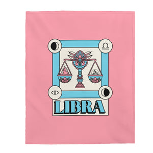 Libra Horoscope Themed Velveteen Soft Blanket