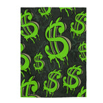 Money Symbol Themed Velveteen Soft Blanket