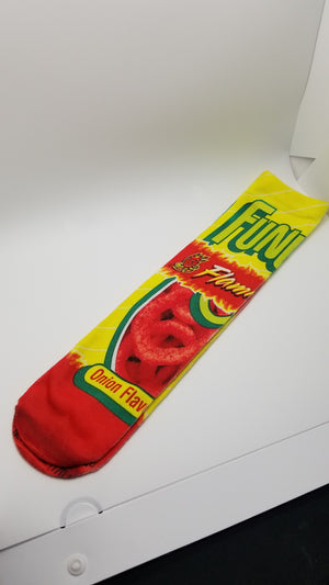 Hot Funyuns Theme Graphic Long Crew Sock-Czone Avenue