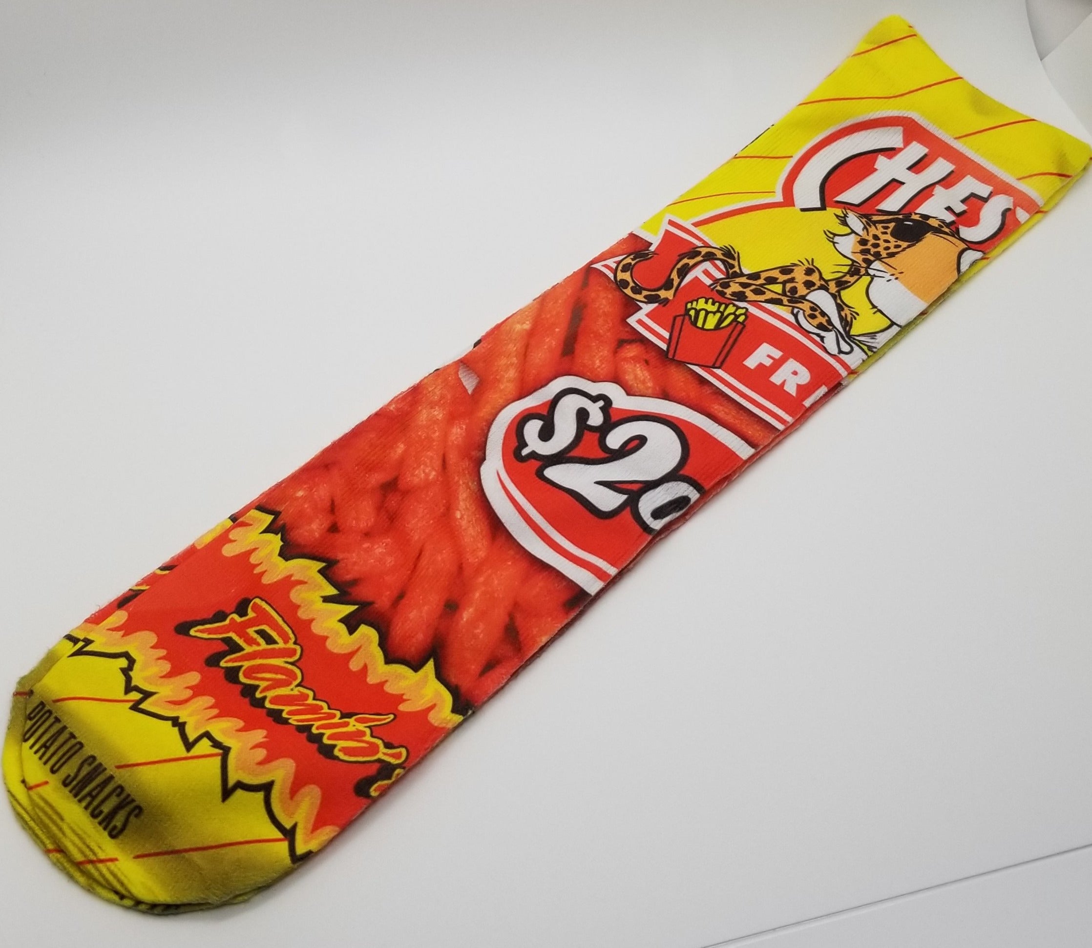 Hot Fries Theme Graphic Long Crew Sock-Czone Avenue