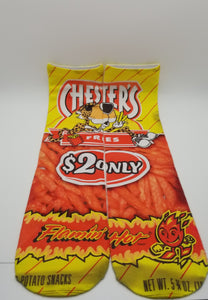 Hot Fries Theme Graphic Long Crew Sock-Czone Avenue