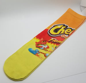 Hot Cheetos Theme Graphic Long Crew Sock-Czone Avenue