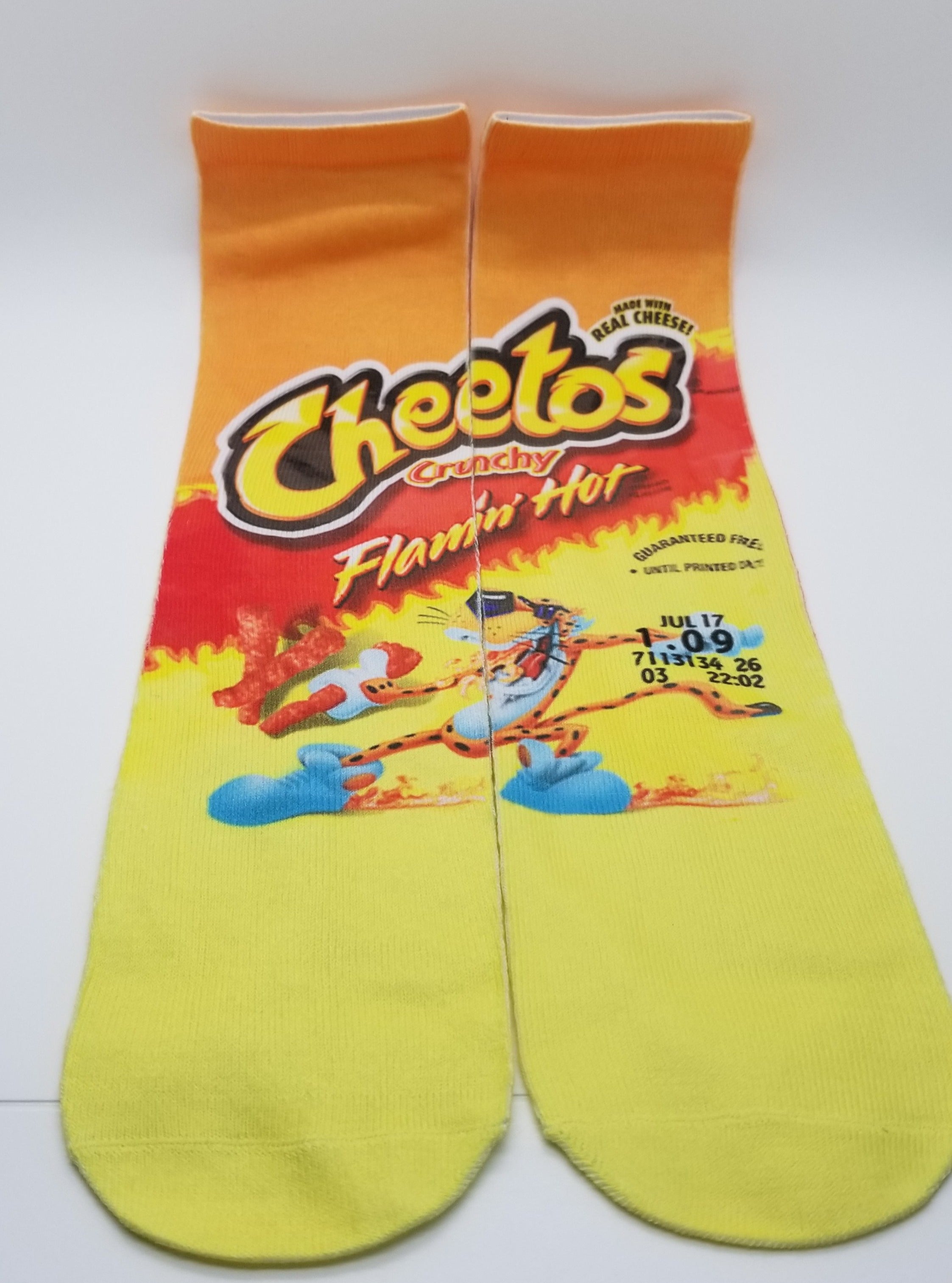 Hot Cheetos Theme Graphic Long Crew Sock-Czone Avenue