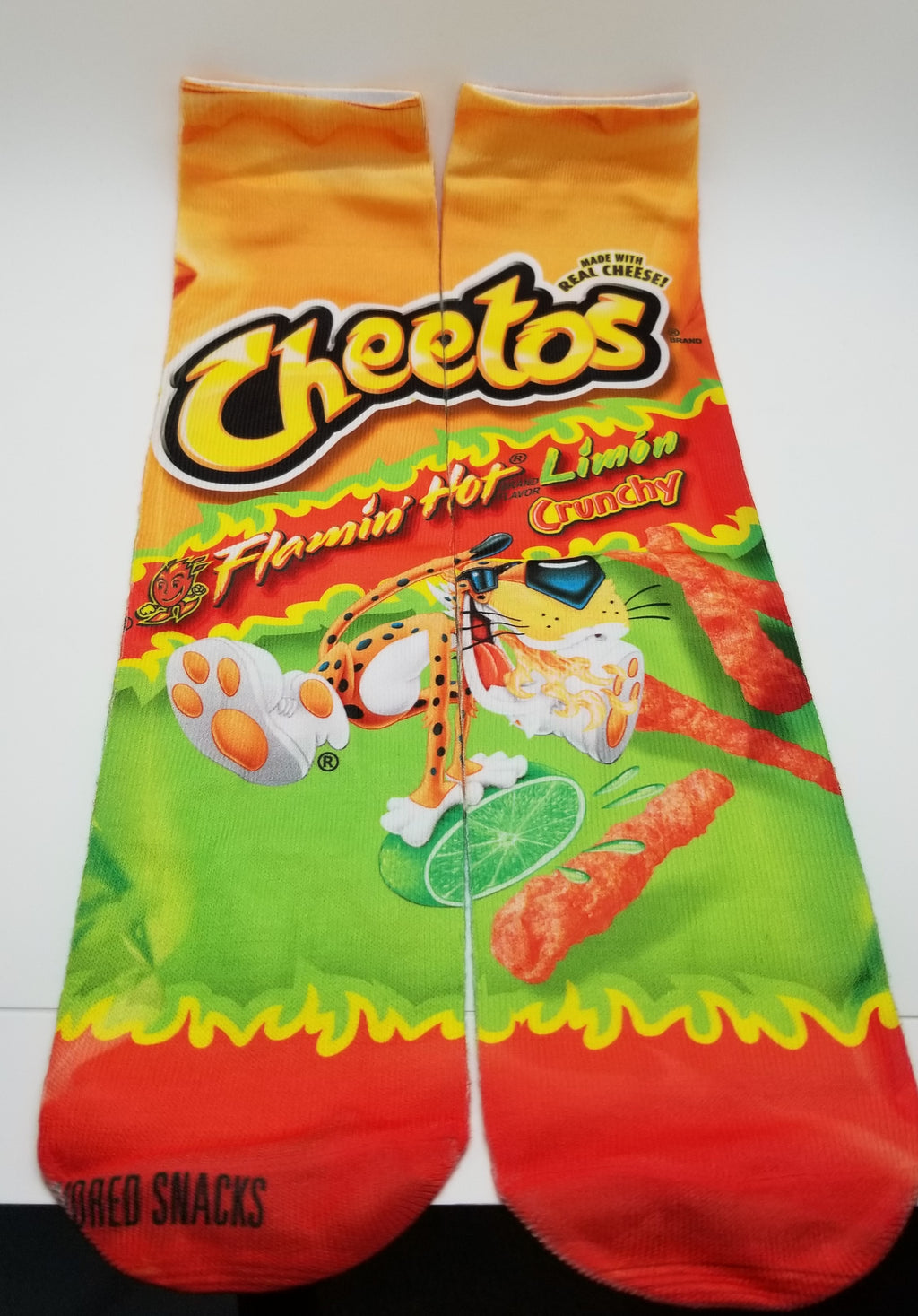 Hot Cheetos With Lemon Theme Graphic Socks