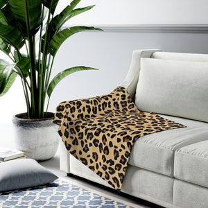 Leopard Themed Velveteen Soft Blanket