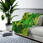 Cannabis Plant Themed Velveteen Soft Blanket