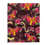 Hearts and Chocolate Velveteen Soft Valentines Blanket