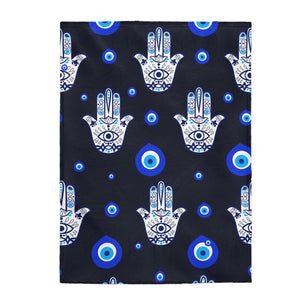 Evil Eye Mal De Ojo Themed Velveteen Soft Blanket