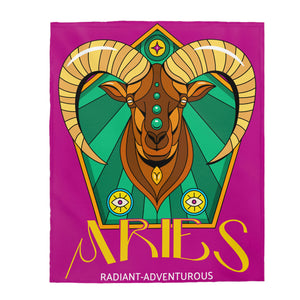 Aries Horoscope Themed Velveteen Soft Blanket
