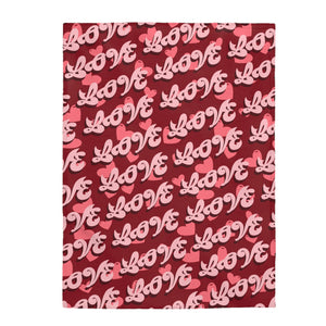 LOVE HEARTS Velveteen Soft Blanket Valentines