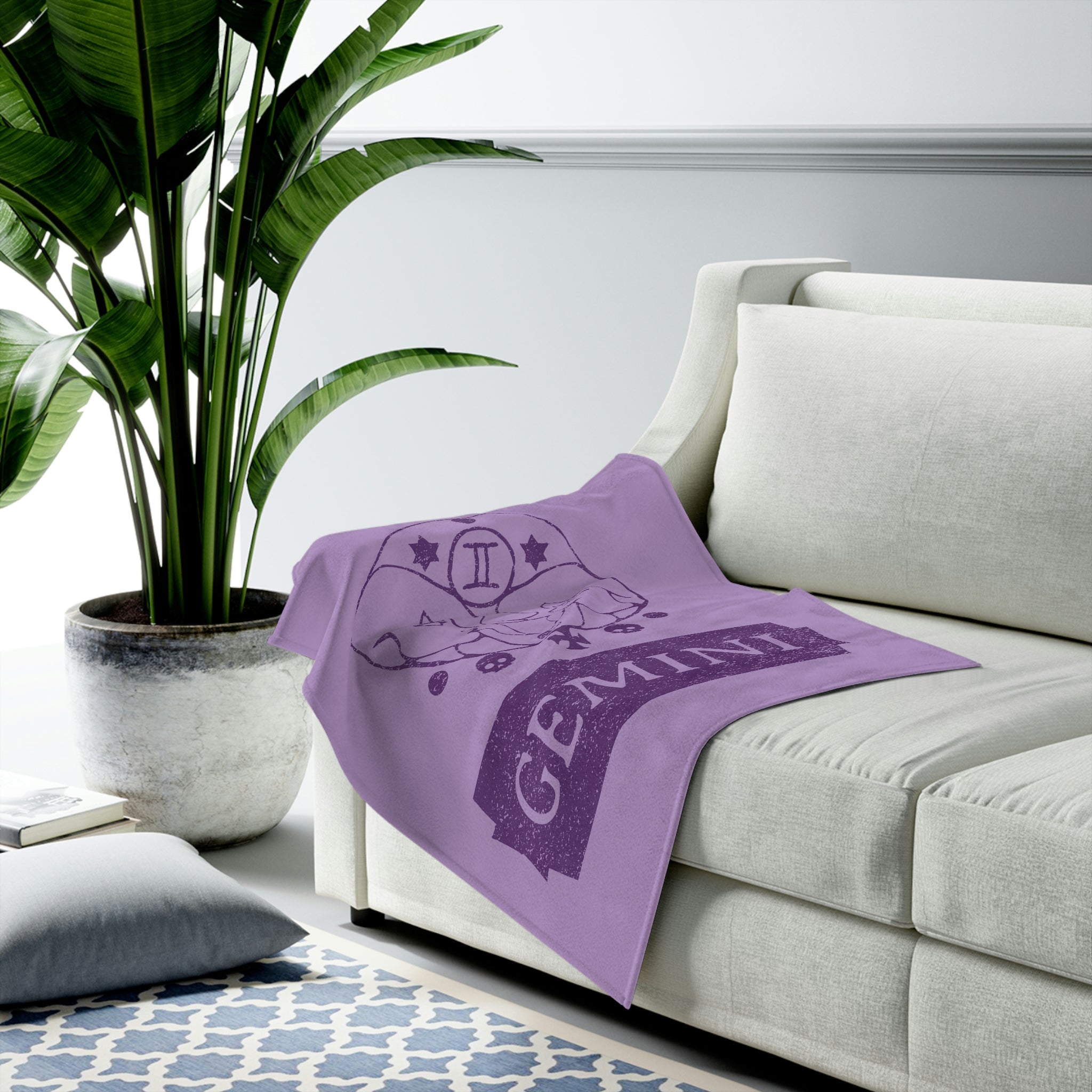 Gemini Horoscope Themed Velveteen Soft Blanket