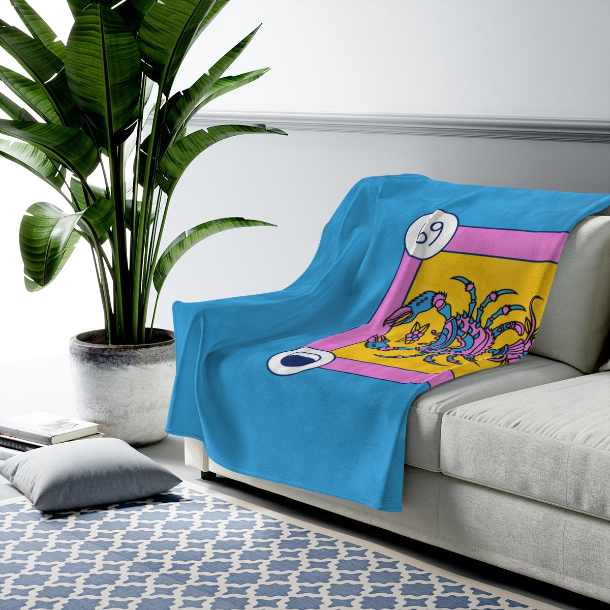 Cancer Horoscope Themed Velveteen Soft Blanket