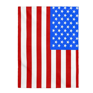 American Flag Themed Velveteen Soft Blanket