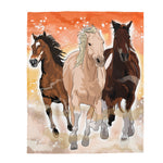 Horses Themed Velveteen Soft Blanket