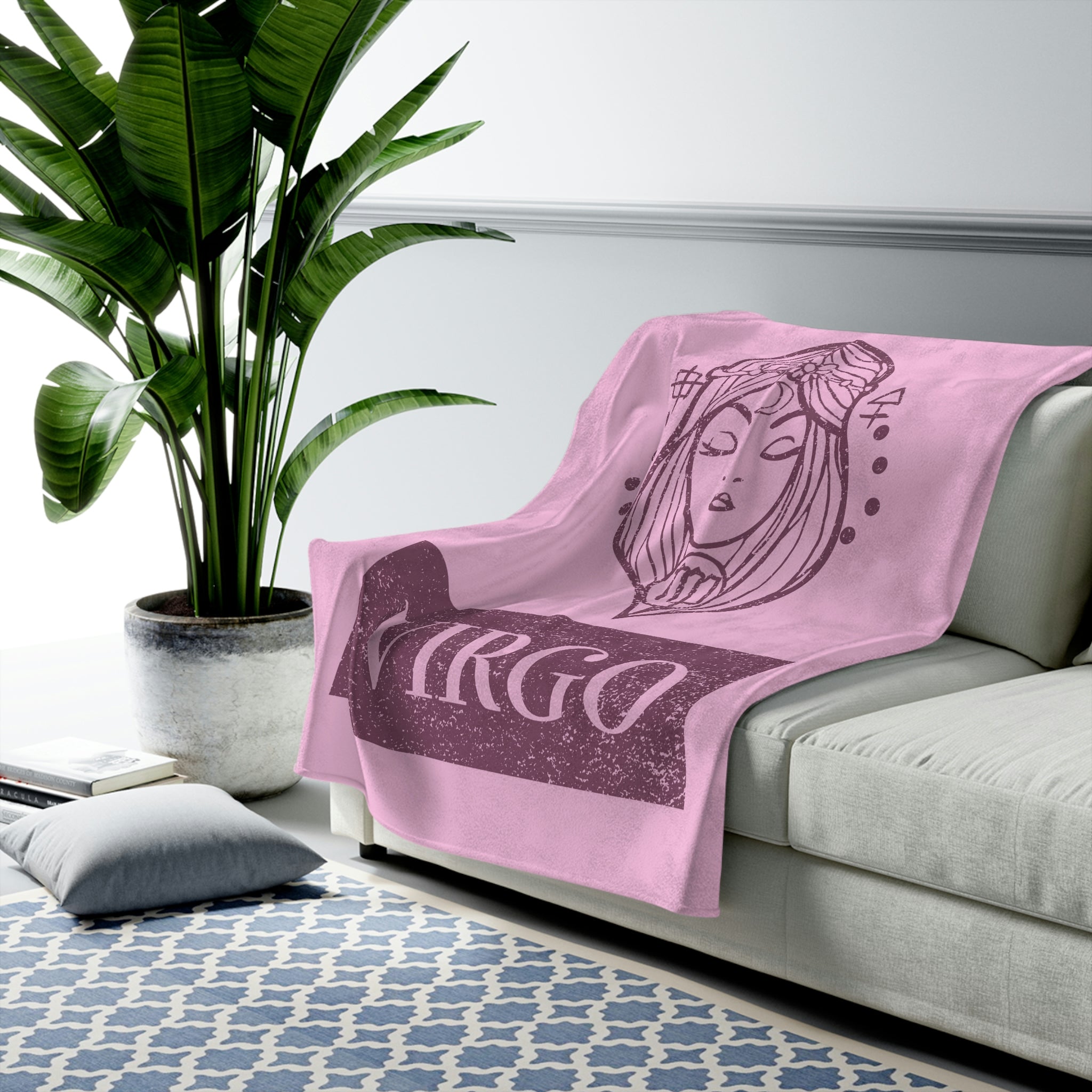 Virgo Horoscope Themed Velveteen Soft Blanket