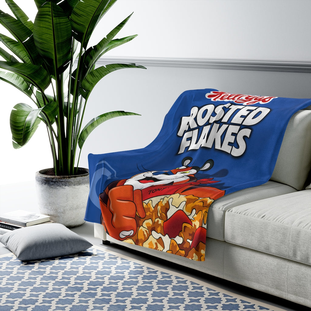 Frosted Flakes Themed Cereal Blanket Throw