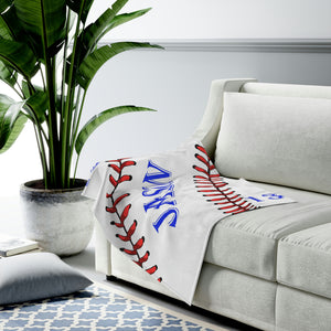 Baseball Custom Name and Number Velveteen Soft Blanket